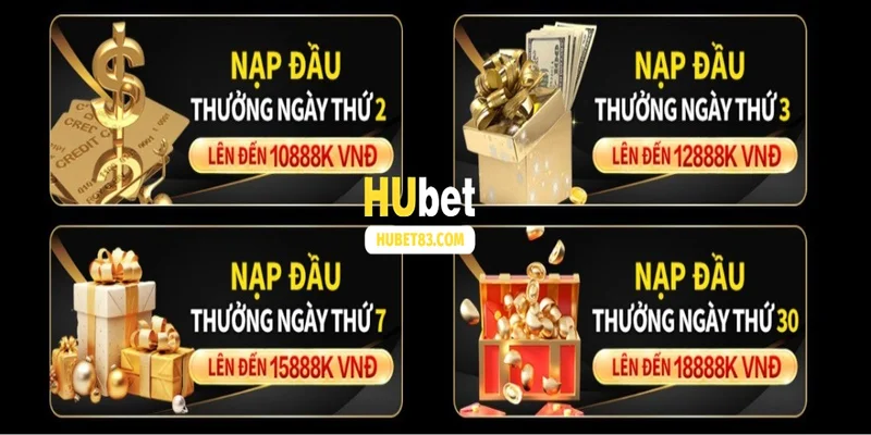 Các khuyến mãi nạp đầu hấp dẫn tại HUBET